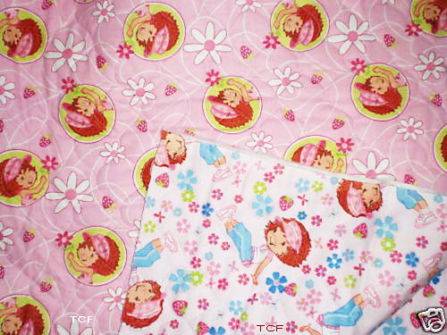 Strawberry Shortcake Pink 20" Pre-Quilted Flannel